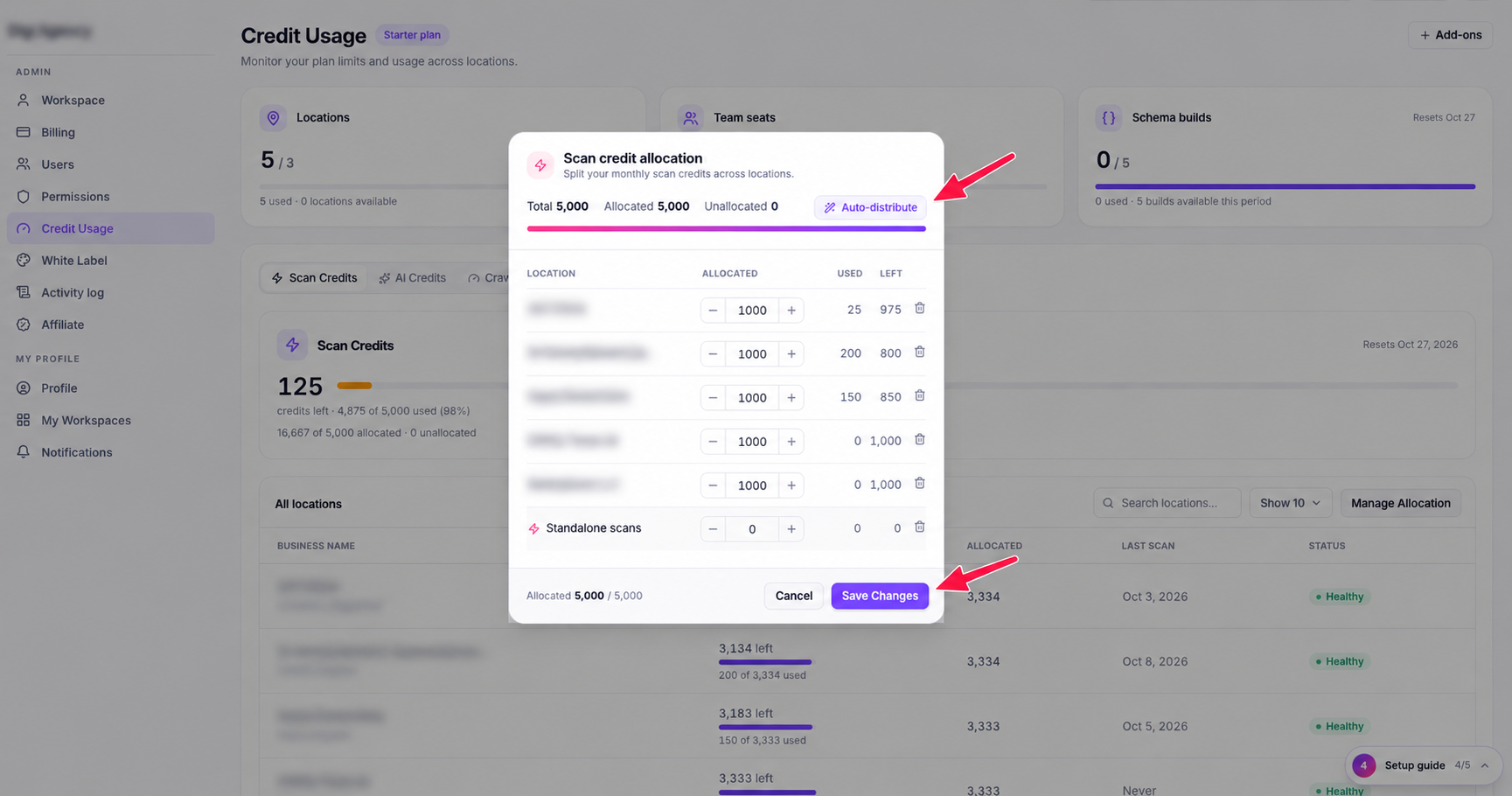 How to manage credit allocation with ranksphere.io