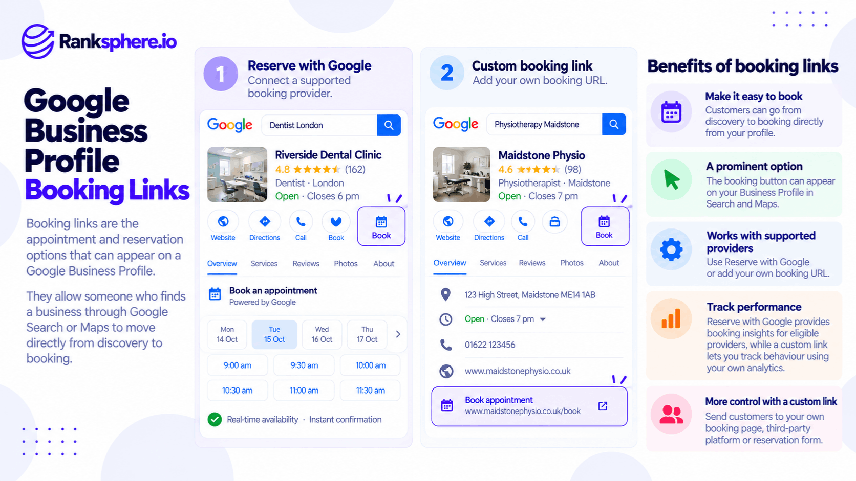 Google Business Profile Booking Links and Appointment Options