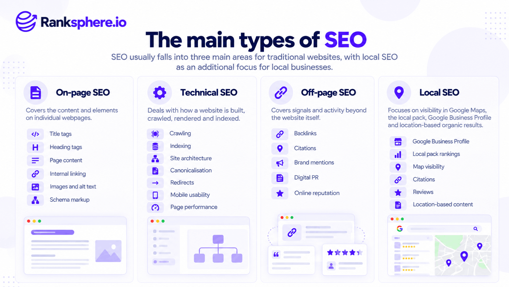 Four Main Types of SEO and Their Key Elements