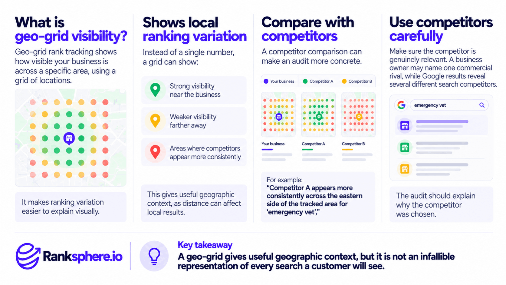 Geo-Grid Visibility and Competitor Comparison