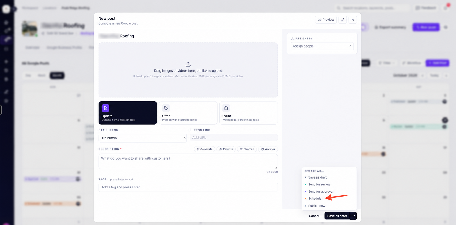 Google post generator and scheduler by ranksphere.io