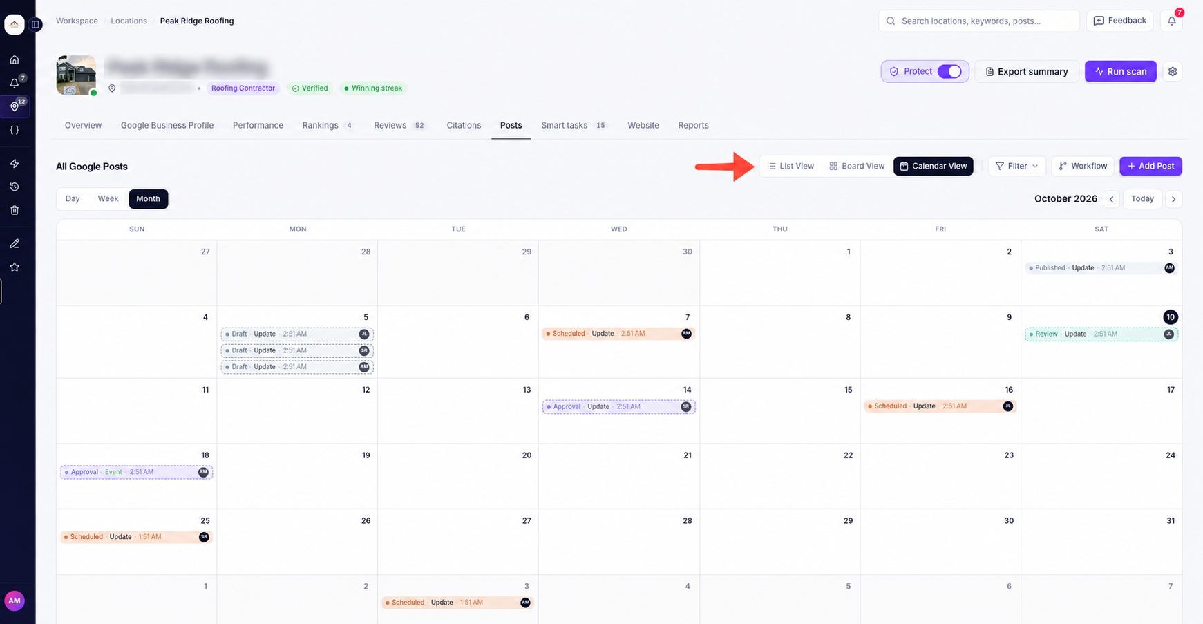 google post calendar by ranksphere.io