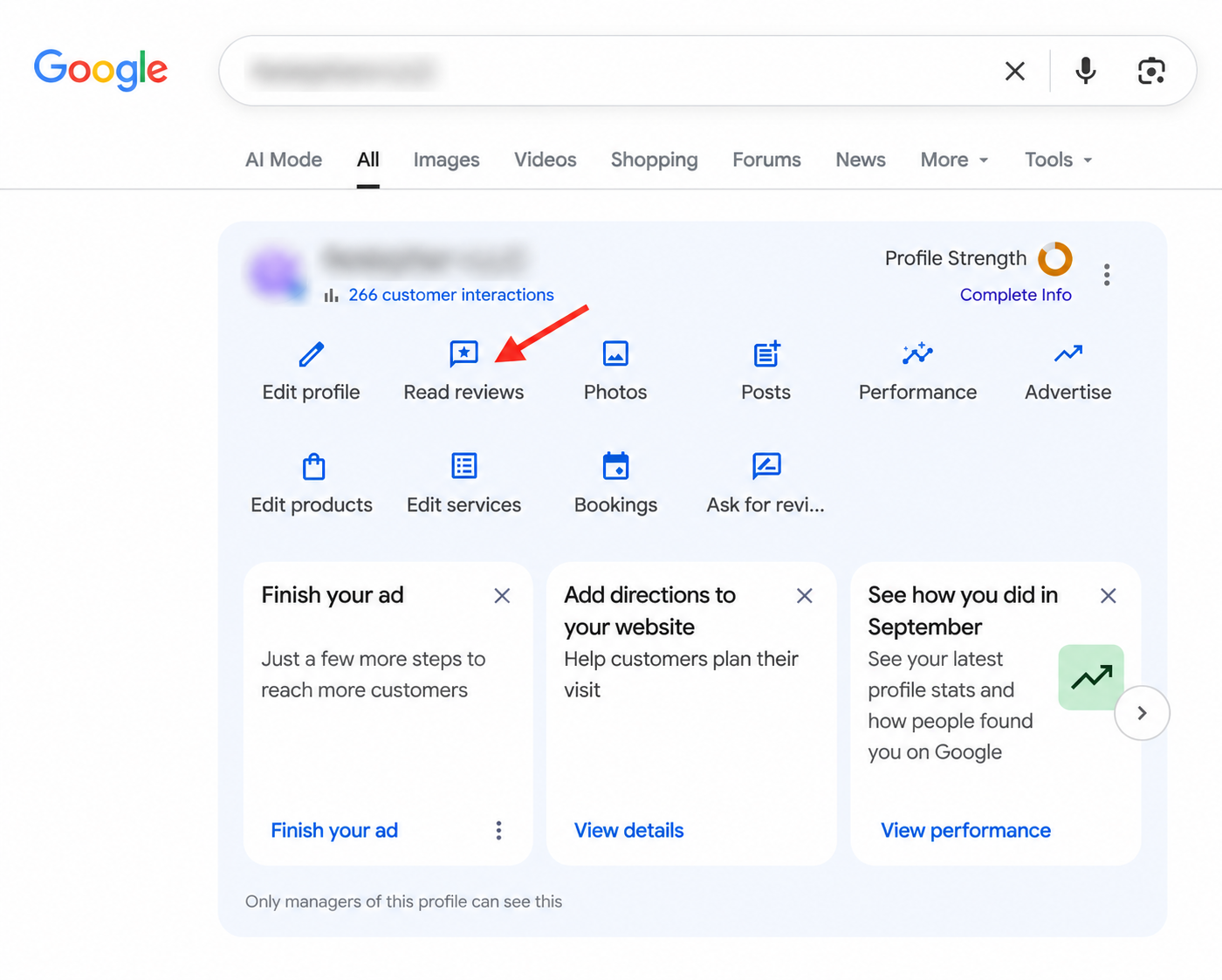 How to go to google reviews list on google business profile