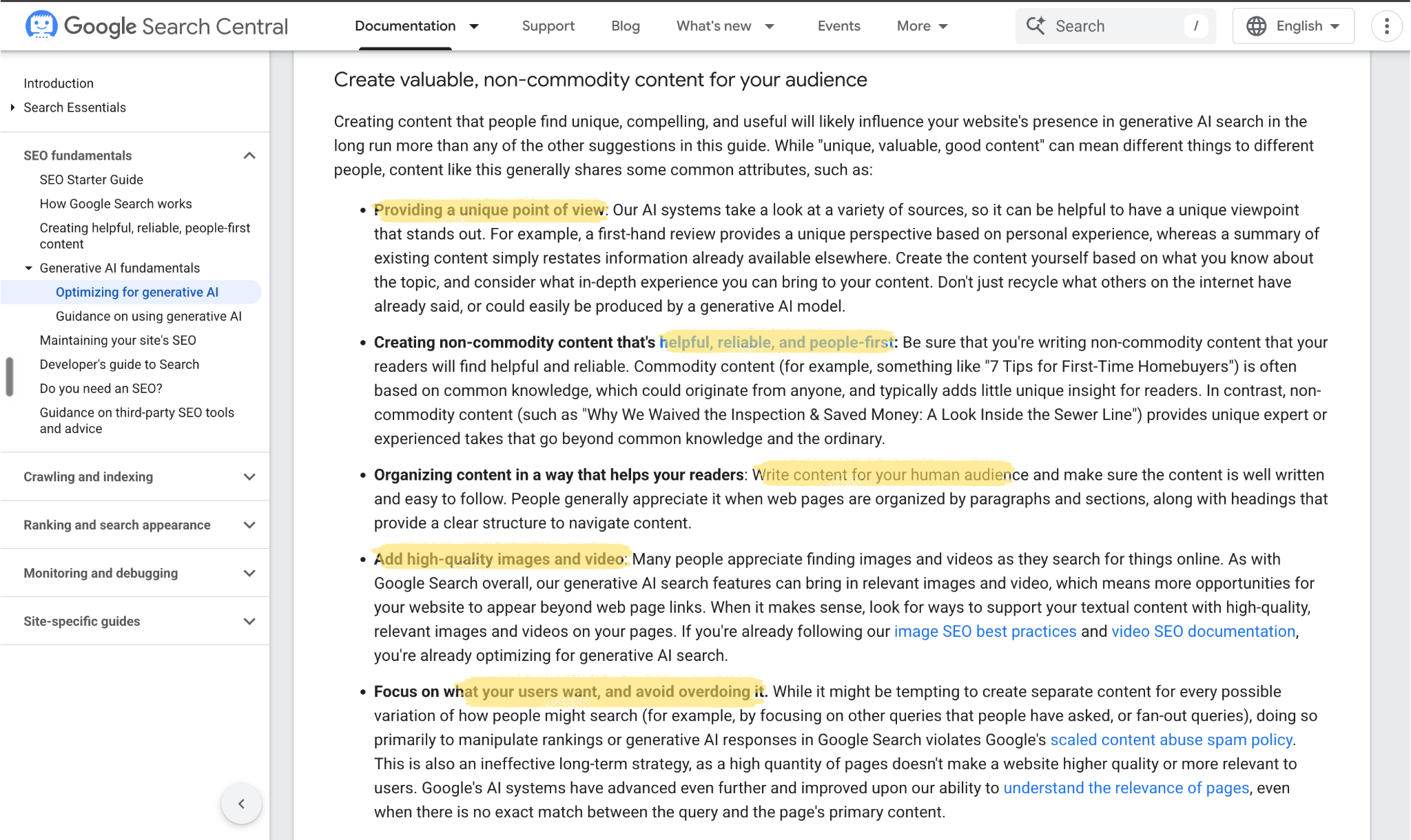 optimizing generative AI content