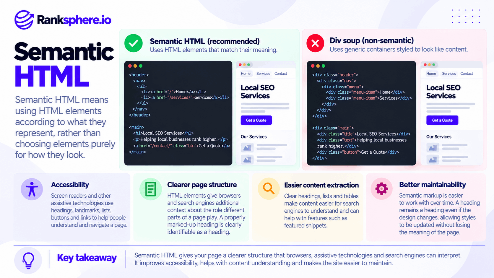 Semantic HTML vs Div Soup: SEO and Accessibility Benefits